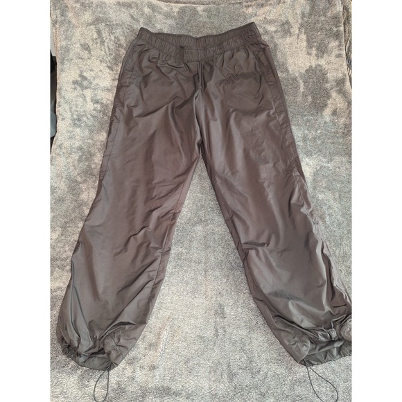 Nike Windbreaker Jogger Pants Womans Large Black‎ Elastic Waist Y2K Street Wear - Picture 1 of 11
